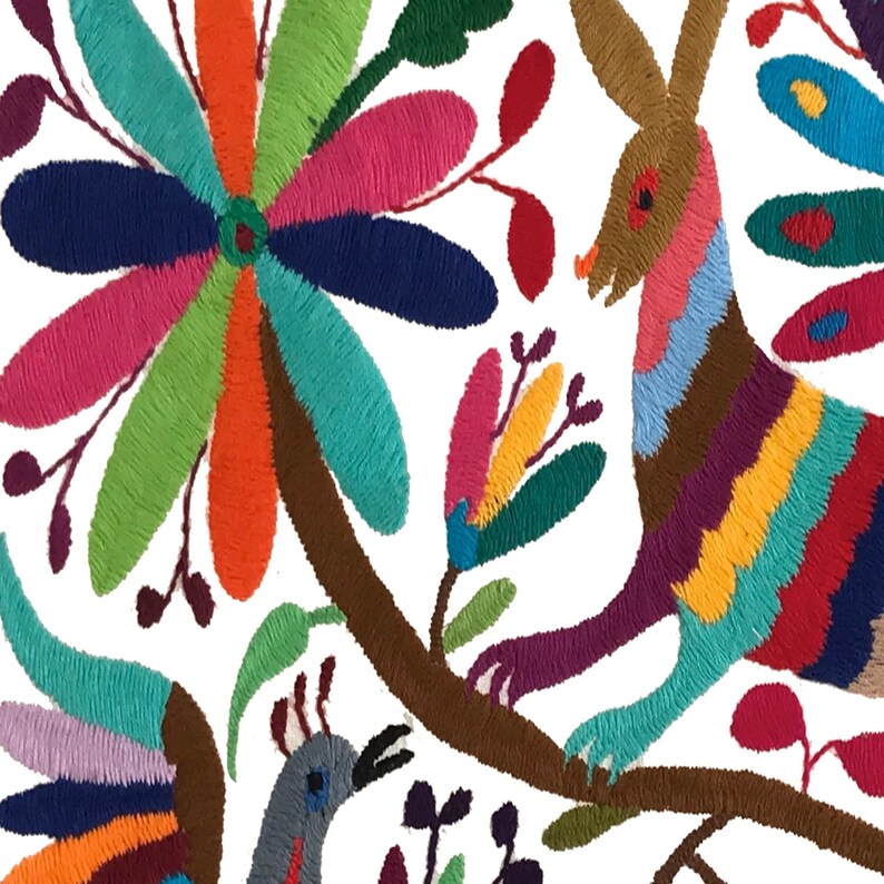 Set of 4 | Mexican Decorative Cushion Covers | Otomi Design Covers | Cotton Linen Fabric | Embroidered | With OR Without Insert